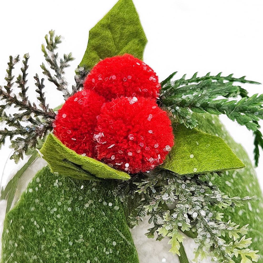 Green and White Teardrop Ornament Set Polyester Foam Tree Garland Wreath Tabletop Centerpiece Decor