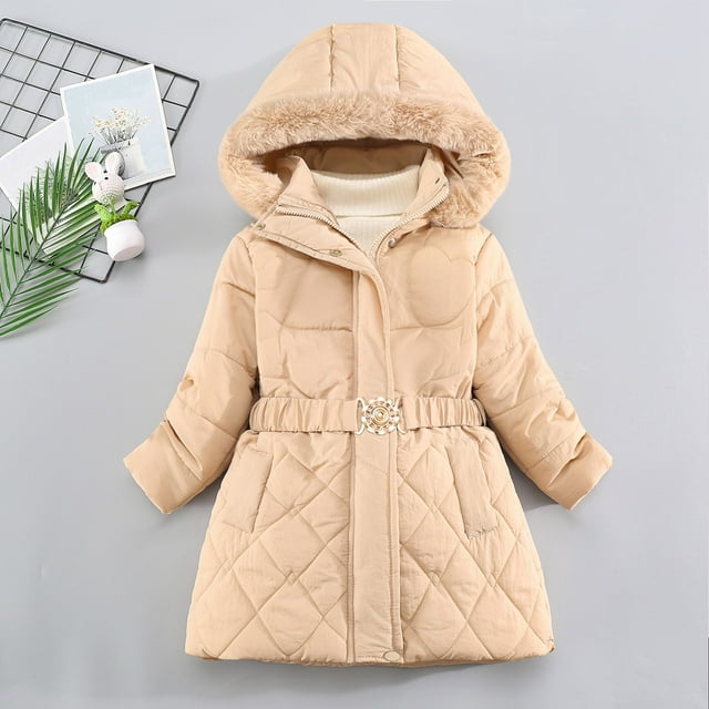 Manteau pour Fille, Léger, Résistant à l'Eau, en Polaire, avec Capuche, Taille 4-5 Ans