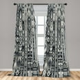 thumbnail image 3 of Ambesonne Southwestern Curtains 2 Panel Set, Tribal Stripes Pattern, Pair of - 28" x 63", Dark Blue Grey and White, 3 of 4