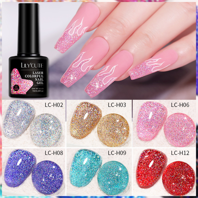 Las uñas reflejan gel de ojo de gato de diamante gel de ojo de gato gel de uñas de ojo de gato 7ml Diamante de agua presiona las uñas para reflejar el efecto de pulido del gel de uñas flash LC h08