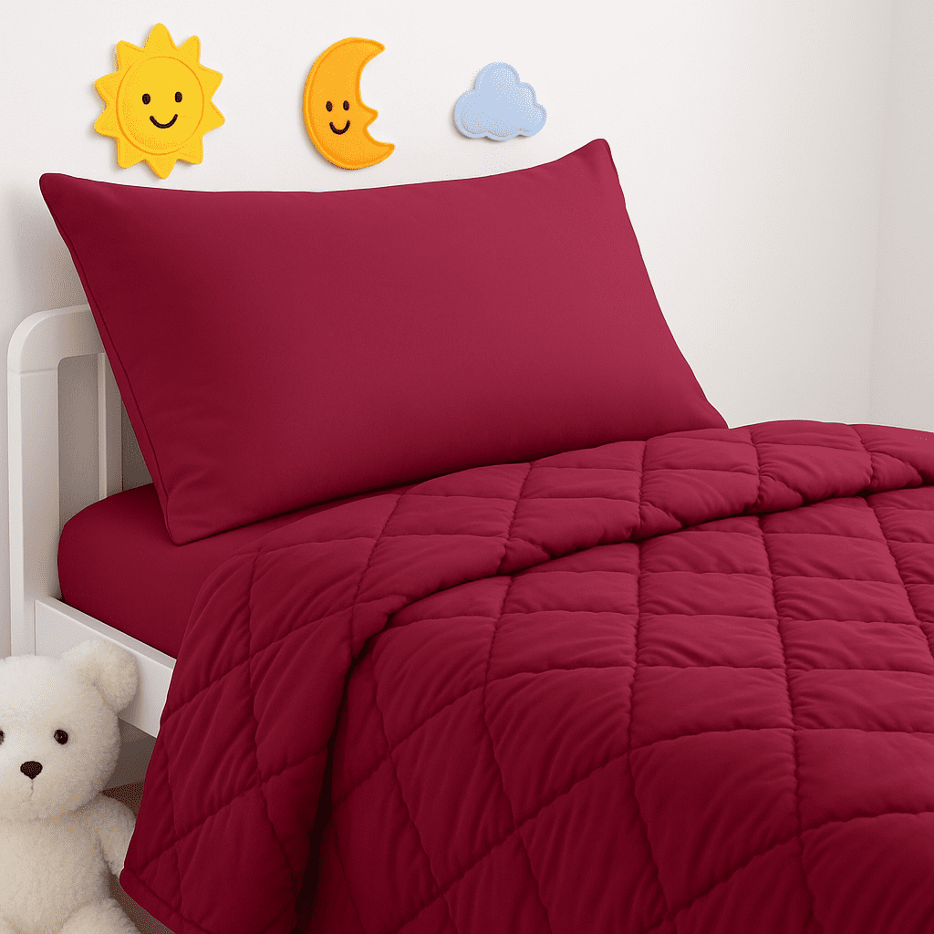 4-Piece Toddler Bedding Set – Soft Microfiber Crib Bedding for Boys & Girls, Includes Comforter, Fitted Sheet, Flat Sheet & Envelope Pillowcase – Breathable, Wrinkle Resistant