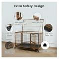 thumbnail image 2 of 43 Inch Heavy Duty Dog Crate with Wheels, Folding Metal Dog Cage for Small/Medium and Large Dogs, Indestructible Dog Crate with Removable Tray (Brown), 2 of 8