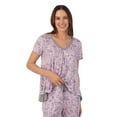 thumbnail image 5 of Secret Treasures Women’s Sleepwear 2-Piece Knit Short Sleeve Top and Pant Pajama Set, Sizes XS-3X, 5 of 6