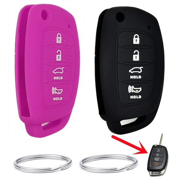 REPROTECTING Silicone Rubber Key Fob Cover Compatible with 2013-2019 Hyundai Santa Fe Sport Sonata Tucson OSLOKA-875T