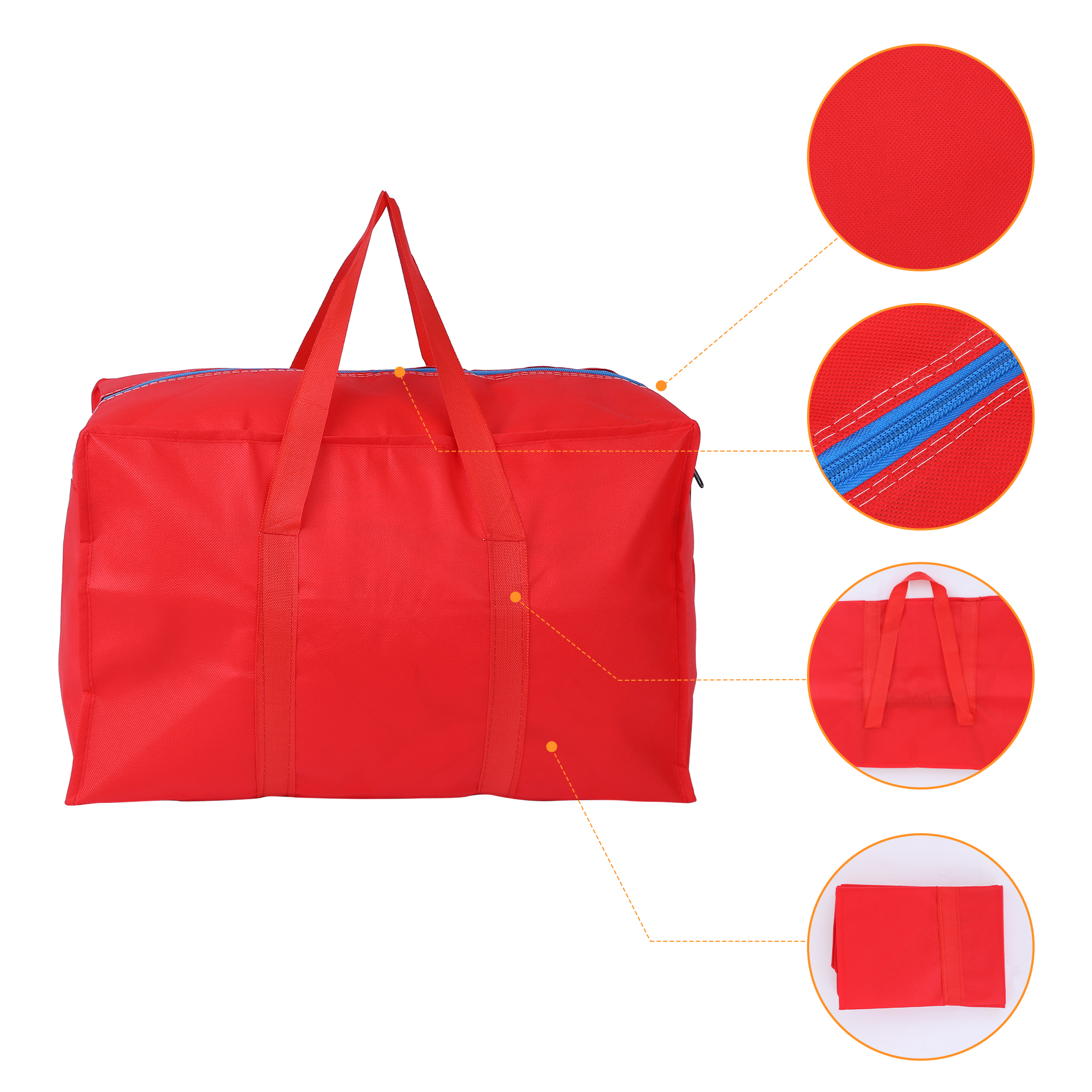 Unique Bargains 1 Pack Clothes Storage Foldable Storage Bags Red 19*12*10in