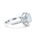 thumbnail image 5 of Oval Art Deco Accent Vintage Ring Lab Created White Opal 925 Sterling Silver Size 5, 5 of 6
