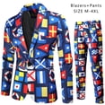 thumbnail image 3 of Conjunto de traje informal de primavera y otoño para hombre, conjunto de dos piezas con estampado digital a la moda para hombre, 3 of 4