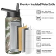 thumbnail image 2 of 18oz Insulated Water Bottle with Straw & Cleaning Brush, Wide Mouth Stainless Steel Flask, Camo Print, 2 of 5