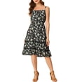 thumbnail image 2 of MODA NOVA Junior's Spaghetti Strap Dress Bohemian Ditsy Floral Summer Beach Flowy Sundress Midi Dress, 2 of 6