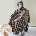 thumbnail image 3 of Wheelchair Blanket Adult Fleece-Lined Cape with Hood, Winter Poncho Coat for Women and Men, Warm Blanket, 3 of 4