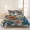 Blue, variant on 3 Pieces King Quilt Set,Golf Club Words Car Soft Bedding Sets with 1 Quilt & 2 Pillow Shams,Cartoon Forest Summer Bedspread Lightweight Coverlet Comforter for All Season