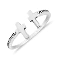 thumbnail image 5 of Double Cross Open Wrap Sterling Silver Ring-6, 5 of 5