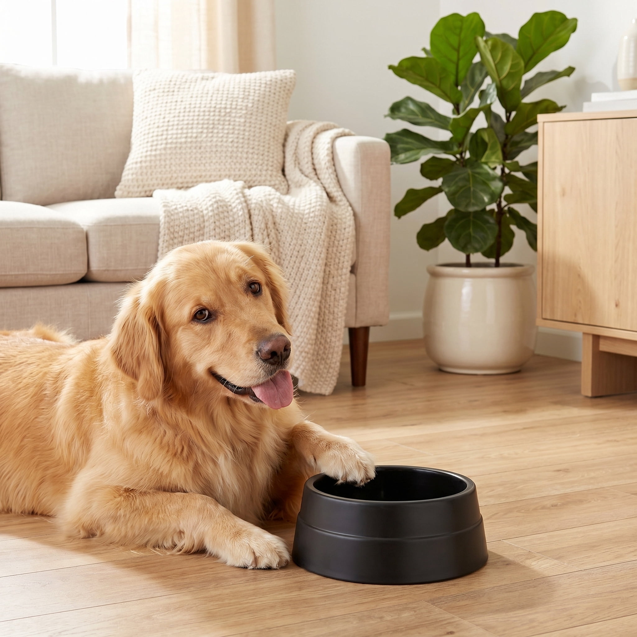 Vibrant Life Large Crock Dog Bowl, 13.25 Cup Capacity, Dishwasher