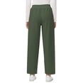 thumbnail image 3 of Pdbokew Women's High Waisted Wide Leg Pants Casual Pants with Adjustable Drawstring Waist Green XL, 3 of 8