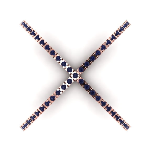 Statement Engagement Ring for Women - 0.245ct Simulated Blue Sapphire in 18K Rose Gold Promise Ring