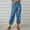 Blue, variant on Babysbule Long Pants for Women Fashion Ladies Summer Casual Loose Cotton And Linen Pocket Solid Trousers Pants