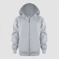 thumbnail image 2 of KPOPLK Boys Zip Up Hoodie Fall Long Sleeve Shirt Fashion Lightweight Hooded Jacket Coats for 1-9 Years Grey Size 8-9 Years, 2 of 7