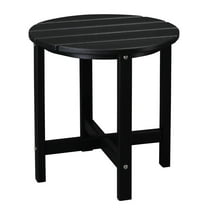 Tcbosik 18" Round Side Table, Wooden End Desk for Indoor Outdoor, Black