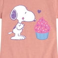 thumbnail image 3 of Peanuts - Snoopy Heart Cupcake - Youth Girls Short Sleeve Tee, 3 of 6