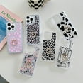 thumbnail image 2 of Feishell for iPhone 14 Pro Case with Diamond Ring Kickstand, Cute Leopard / Cow Print / Lines Pattern Soft TPU Shockproof Protective Lightweight Slim Phone Case for iPhone 14 Pro,D, 2 of 9