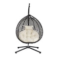 thumbnail image 4 of Egg Chair with Stand, Indoor/Outdoor Hanging Egg Chair with Removable & Washable Cushions, Hammock Rattan Swing Chair with 330 LBS Capacity for Bedroom, Balcony, Poolside, Garden, Backyard, 4 of 7