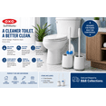 thumbnail image 4 of OXO SoftWorks 2-Pack Toilet Brush Set with Auto-Open Canisters, Dual-Action Bristles & Quick-Dry Ventilation, White Bathroom Cleaning Set, 4 of 6