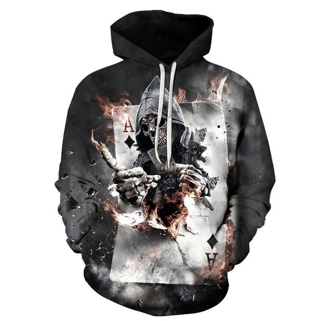 2025 NEW Men's Skull Pattern 3D Print Fashion Design Hoodies Sweatshirt