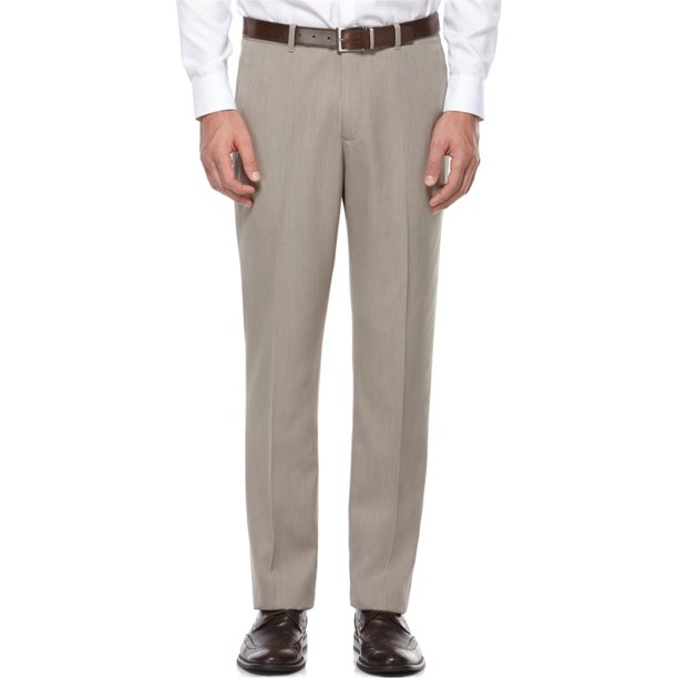 Perry Ellis Portfolio - Pantalones de vestir para hombre, color marrón, 42 W x 30 L