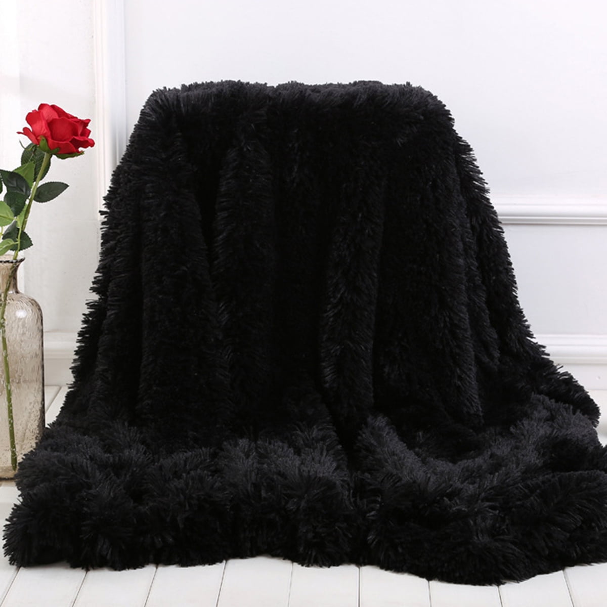 US 130*160cm Long Shaggy Super Soft Throw Blanket Fluffy Faux Fur Cozy Sheet 95