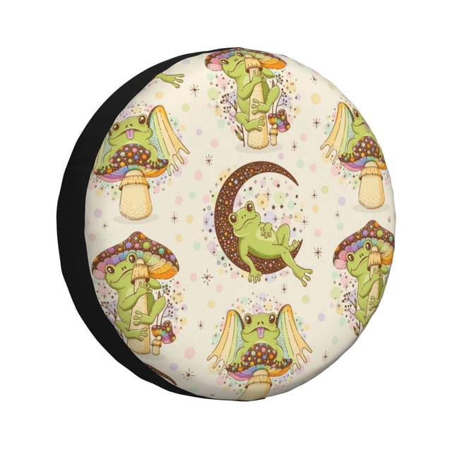Fotbe Frogs Funda de Llanta de Repuesto con Estampado, Engrosada, Ajuste Universal para Jeep, Remolque, RV, SUV, Camión-15 inch