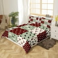 thumbnail image 3 of Farmhouse Decor,Rustic Deer Antler Comforter Cover Full,Black Bear Duvet Cover for Teens Adult,Woodland Wildlife Moose Bedding Set Checkered Buffalo Plaid Decor Patchwork Quilt Cover,Red Green, 3 of 5