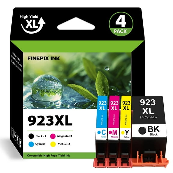 923e 923XL Ink Cartridges with Chip Compatible for HP 923 923XL Printer Ink 4 Pack for OfficeJet Pro 8130 8135 8120 8122 8124 8125 8132 8134 8135 8138 8139 (B/C/M/Y)
