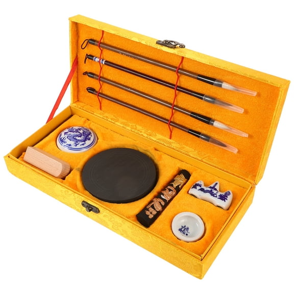 unbranded  Four Treasures of The Study Set Calligraphy Ink Stick Brush Kit Letter Sign Student