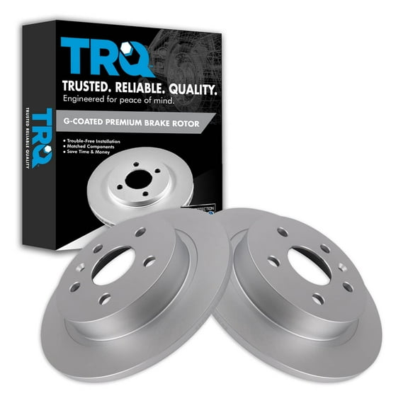 TRQ Rear Brake Rotors Set Solid Premium G-Coated Fits Select 2012-2016 Buick LaCrosse 2011-2017 Regal 2013-2016 Chevrolet Malibu 2016 Malibu Limited