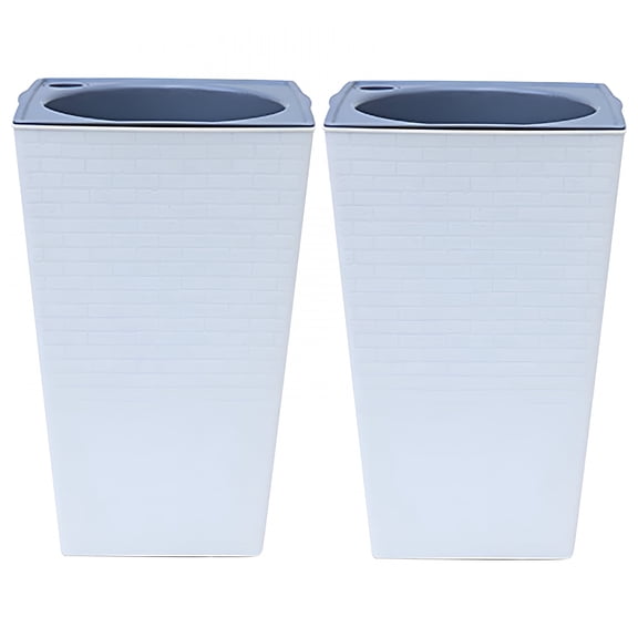 ACDANC Tall Planters Set of 2,Outdoor Indoor Planter Pots,Self Watering Planters,Modern Flower Pot Containers,Tall Square Planter Box,Plastic Pots for Decorative Flower Tree Plant