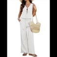 thumbnail image 1 of Conjunto de 2 Piezas para Mujer, Chaleco con Cuello en V y Cintura Anudada, Pantalones Casuales de Pierna , , Talla L, 1 of 9