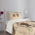 thumbnail image 5 of Ambesonne Pale Pink Quilted Bedspread Set 2 Pcs, Married Couple Retro, Twin Size, Pale Pink Dark Brown, 5 of 6