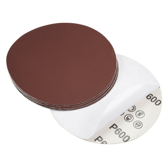 Disco de lijado PSA de 6 pulgadas y 600 granos, hojas de lijado autoadhesivas de óxido de aluminio para lijadora orbital, 10 piezas