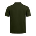 thumbnail image 3 of GrmtClth Men's Casual Textured Polo Shirt Dual Chest Pockets Short Sleeve Button Placket Top with Diamond Pattern Army Green 2XL, 3 of 6