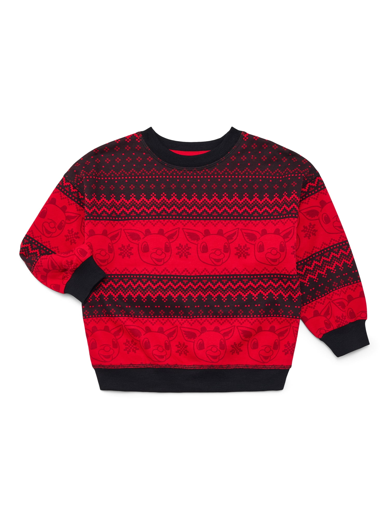 Rudolph Toddler Boys or Girls Holiday Graphic Crewneck Sweatshirt with Long Sleeves, Sizes 12M-5T
