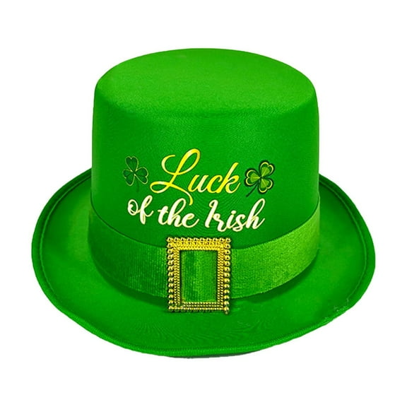 Gqtwoy St Patrick's Day Hat, Leprechaun Costume Accessory, Green Velvet Party Hat, Adult St. Paddy's Day Celebration, Christmas Tree Topper Hat, Irish Dance Costume