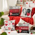 thumbnail image 1 of Apmemiss Valentines Day Throw Pillow Covers Set of 4 Heart Love Pillows Cover 18x18 Inch Pink Red Valentine Decorative Pillowcase Wedding Cushion Cover Gift for Girlfriend Mother Sofa Bed Room Decor, 1 of 6
