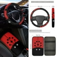 thumbnail image 3 of Jeiento Ladybug 17 Pcs Car Seat Cover Full Sets, Front and Back Seat Cushion Floor Mats Carpets Steering Wheel Safety Belt Cover Red, 3 of 8