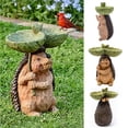 thumbnail image 3 of Naiovety Alimentador de pájaros de resina, estatua de animales de rana, conejo y zorro, herramienta de alimentación de alimentos de pie para Decoración del hogar, 3 of 6