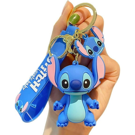 Kawaii Keychain for Kids Girls Boys, Cartoon Stitch Keychains Accessories Keyring Key Purse Backpack Car Charms