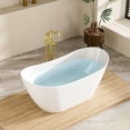 thumbnail image 7 of ANGELES HOME 60" Glossy White Freestanding Acrylic Soaking Bathtub with Advanced Heat Retention & Ergonomic Support, 60-Gallon, 7 of 7