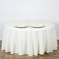 thumbnail image 3 of BalsaCircle 120" Ivory Round Polyester Tablecloth Wedding Table Linens, 3 of 8