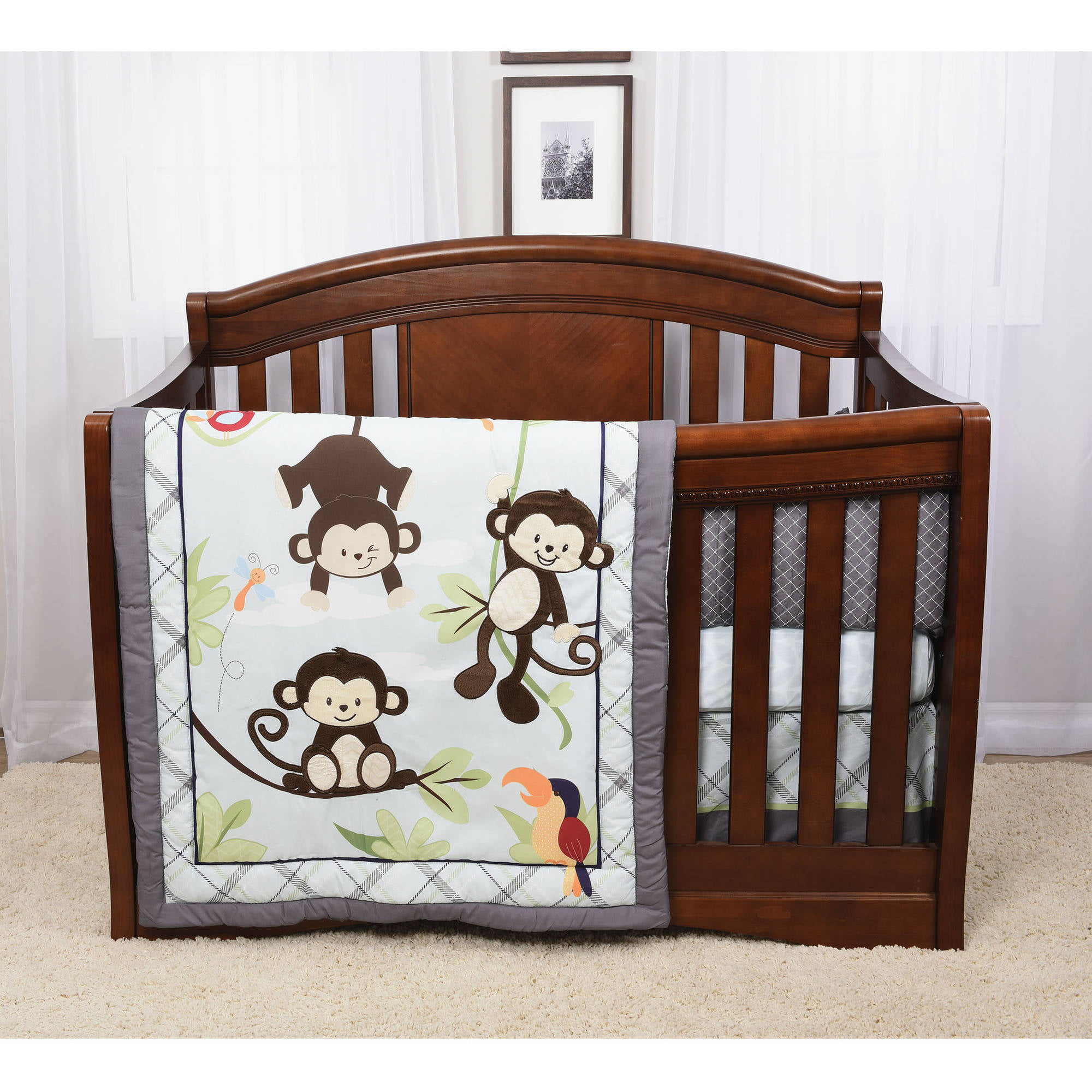 monkey crib set