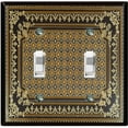 thumbnail image 1 of Metal Light Switch Plate Cover Elegant Victorian Rhombus Black Brown Frame FRA055, 1 of 13