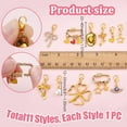 thumbnail image 2 of 11Pcs Golden Shoelace Charms Metal Shoes Decoration Charms Shoe Clips with Lobster Claw Clasp, 2 of 5